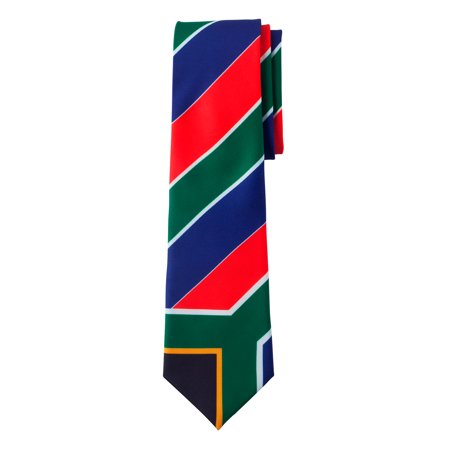 African Inspired Ties Jacob Alexander South Africa Country Flag Colors Men's Necktie - Red Green Blue Diagonal Stripe Design ()