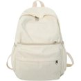 thumbnail image 1 of LHSHID Preppy Corduroy Backpack Large Aesthetic Backpack Fit 15.6 inch Laptop College Backpack Cute Book Bag Casual Daypack (White,One Size), 1 of 7