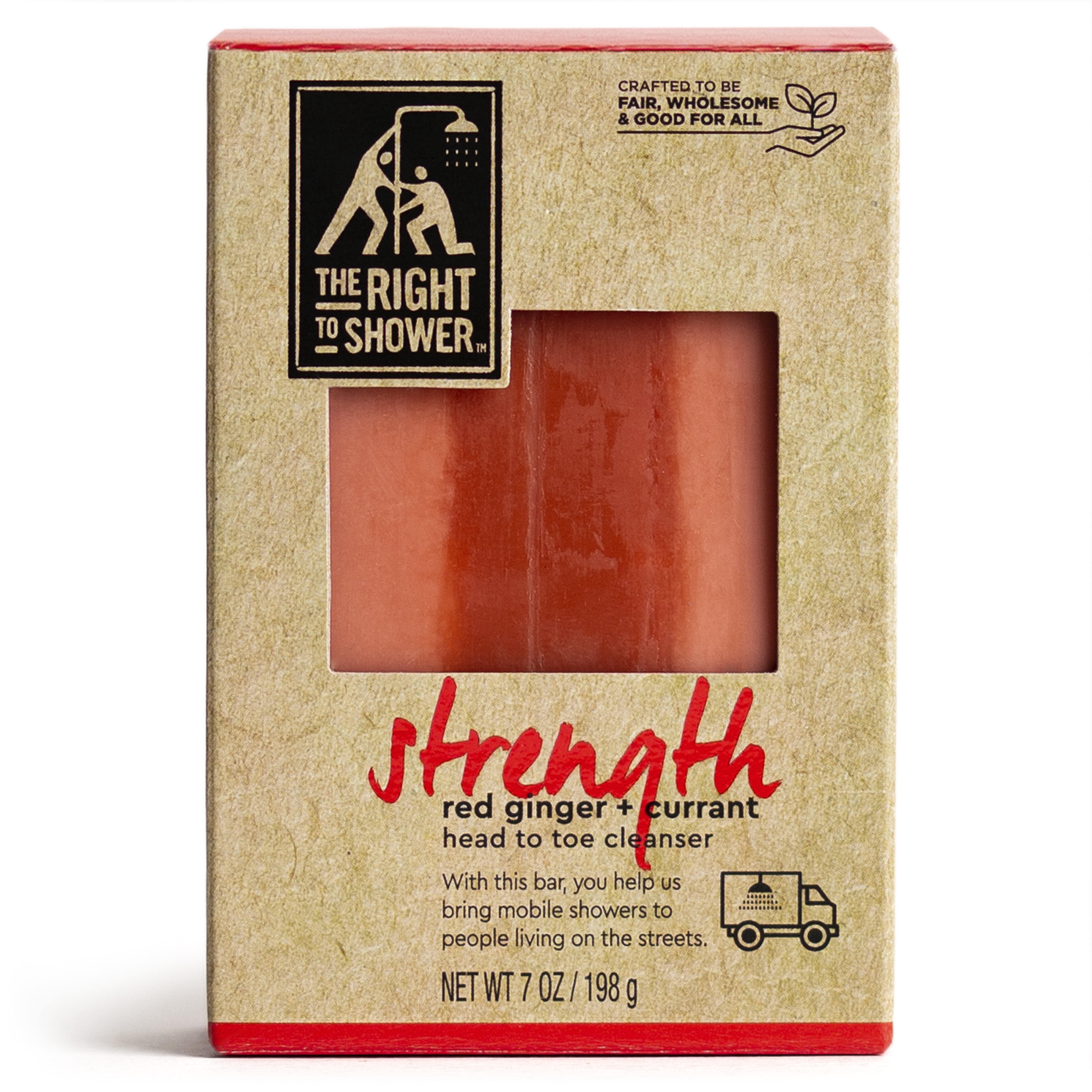 The Right To Shower Strength Shampoo Bar & Bar Soap Red Ginger and Currant, 7 oz