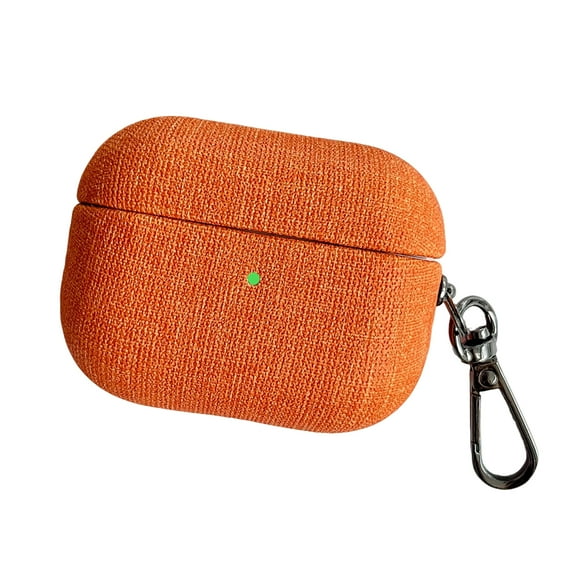 Allytechgroup Stylish Earbuds Case for Apple AirPods 4th Generation 2024, with Keychain Linen Finish Shockproof Anti-Scratch Dustproof Case Cover for AirPods 4 2024, Orange