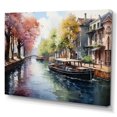 thumbnail image 2 of Designart "Green Canal Waterways paintingpainting" Canals Canvas Print, 2 of 5