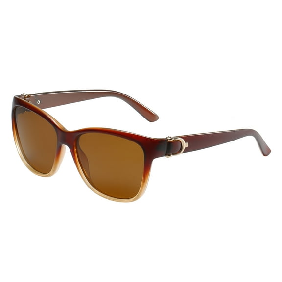 Piranha Eyewear Emma II Square Cat Eye Women's Polarized Sunglasses with Brown Lens