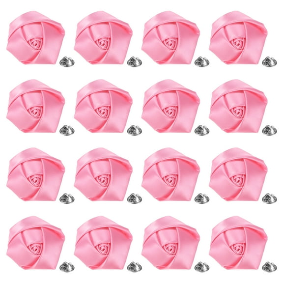 16-Pack Lapel Pin for Men Suits, 1.97" Flower Boutonnieres Brooch Pins [Pink]