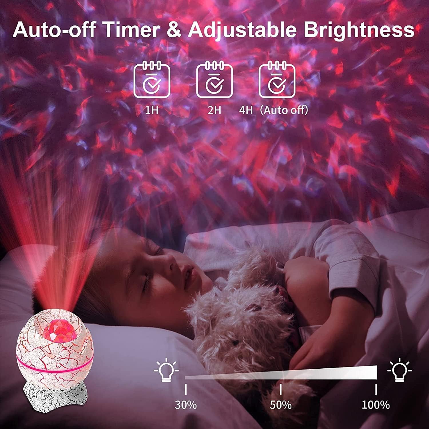 Projector, Star Projector for Bedroom, Night Lights for Kids Room with White Noise, Bluetooth Speaker, Timer and Remote, Room Decor, Gifts for Girls, Boys, Adults, Christmas, Birthda