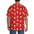 thumbnail image 3 of Balery Christmas Hat beer Camisa Casual de Manga Corta con Botones para Hombre, Texturizada, Estilo Cubano, para Playa, Verano-XX-Large, 3 of 5