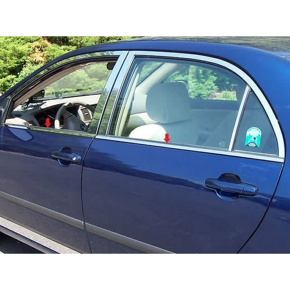 Stainless Steel Window Sill Trim 4Pc Fits 2003-08 Toyota Corolla WS24112 QAA