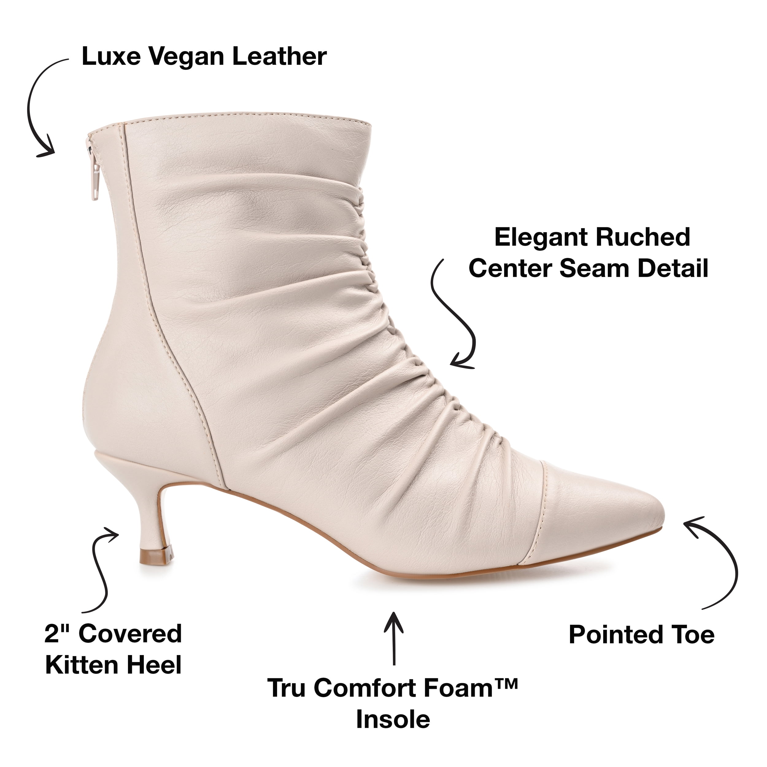 Journee Collection Womens Chevi Pointed Toe Kitten Heel Ankle Booties