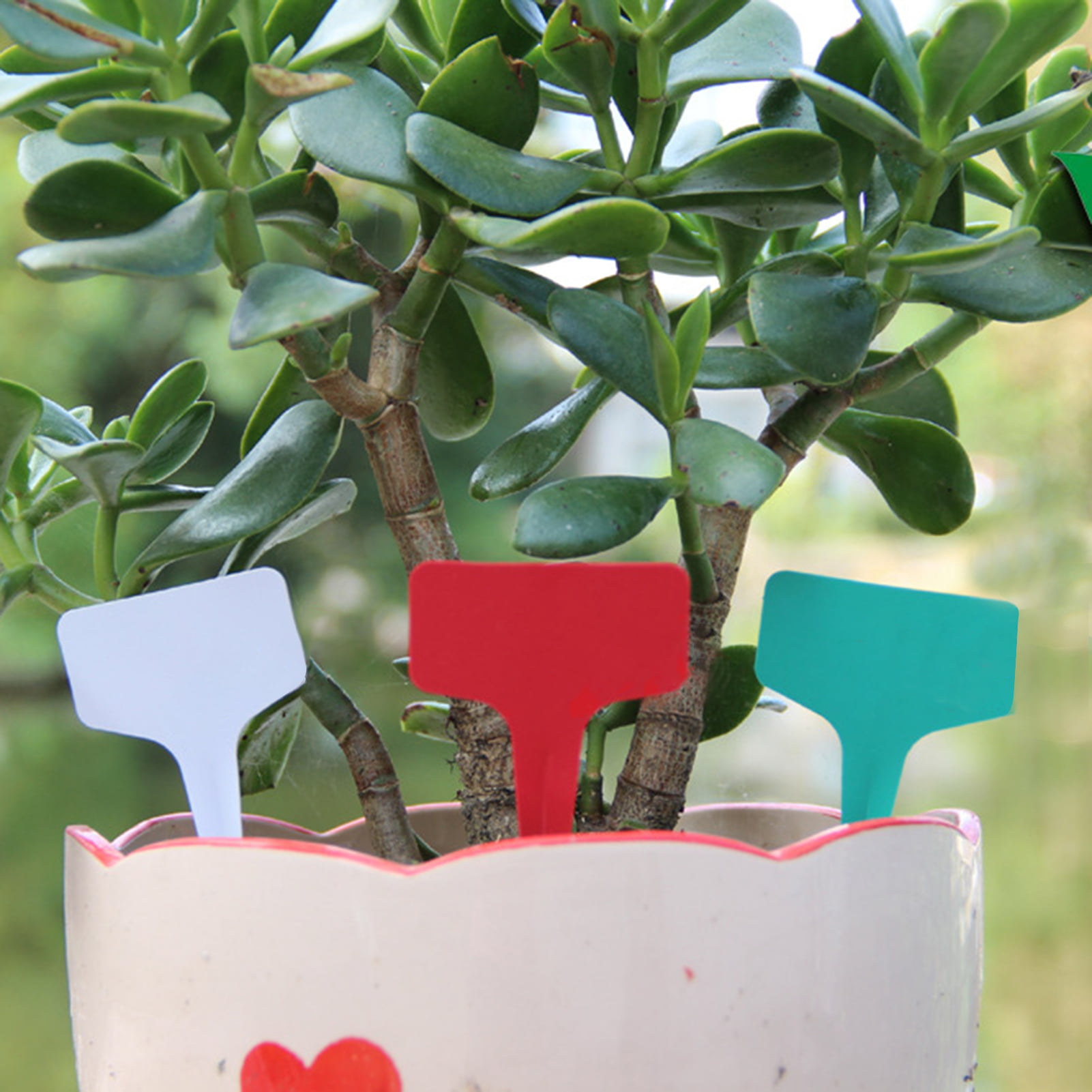 100 Pcs Heart Plastic Plant Labels Waterproof Garden Tags Nursery Markers for Outdoor Garden Waterproof Plant Signs for Gardeners Multicolor