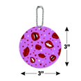 thumbnail image 6 of Luscious Red Lips Kiss Pattern Set Round Luggage ID Tag Card Suitcase Carry-On, 6 of 7