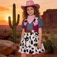 thumbnail image 2 of VNKIDY Girls Kids Festival Party Western Cowboy Set Shirt Vest Skirts Holiday Set Performance Party Outfit 6-7 Years, 2 of 9