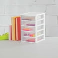 thumbnail image 5 of Sterilite Clearview Small Plastic 5 Drawer Desktop Storage System, 4 Pack, White, 5 of 10