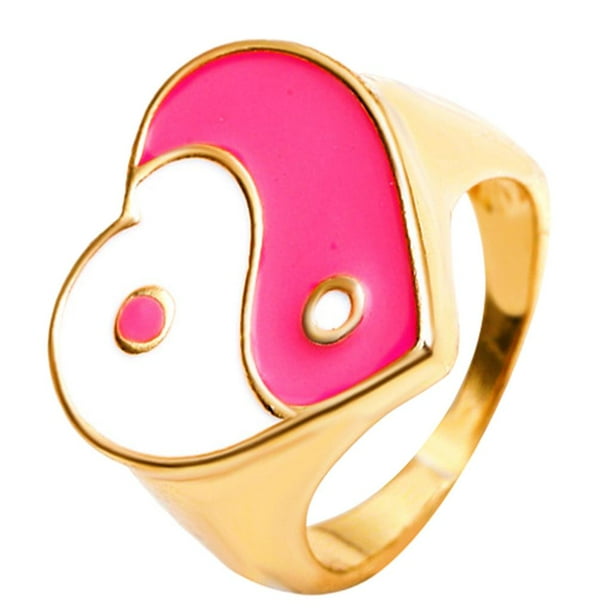 Anillos de corazón de la moda Zulema para mujer Blanco y rosa