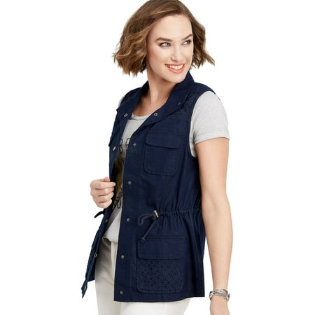 - Blue Lace Yoke Vest