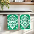 thumbnail image 7 of Green Boho Kitchen Towels Set of 3, Vintage Classic Bohemia Flower Textured Absorbent Dish Towels for Kitchen, Microfiber Hand Towel, Quick Drying Tea Towel for Cleaning Decorative Dishcloths, 7 of 7