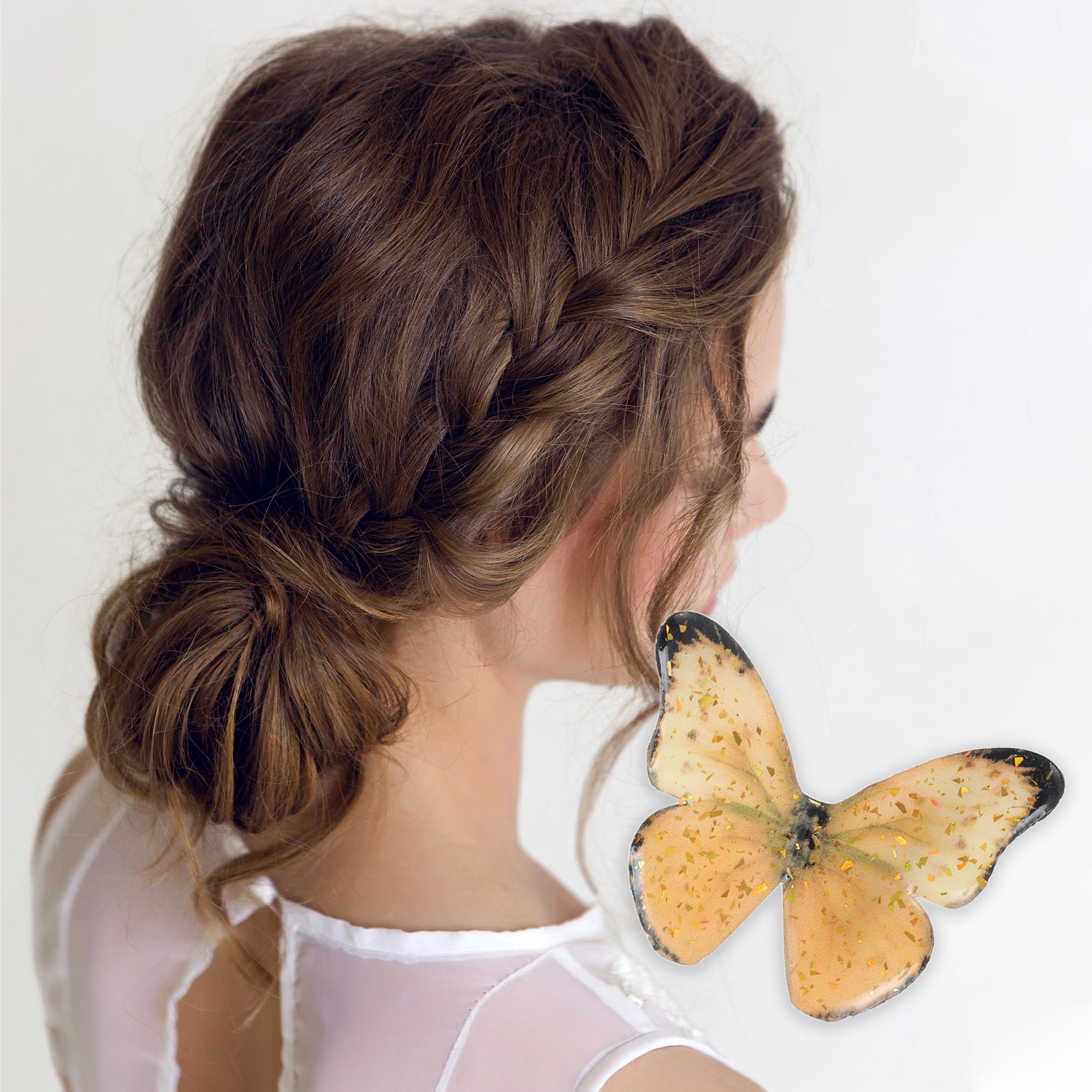 Unique Bargains Halloween Christmas Duckbill Butterfly Hair Clips 3 Pcs Black Green Yellow