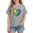 thumbnail image 3 of Piuwrlz Short Shirts Sleeve Kids Girls Graphic T-Shirts Cotton Pullover Gray Size 3 Years, 3 of 10