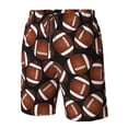 thumbnail image 5 of Kdxio Brown Football On Black Pattern Mens Casual Shorts - Drawstring Summer Beach Sports Shorts for Men, 5 of 9