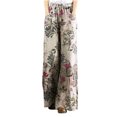 thumbnail image 2 of ICHUANYI Clearance Women Printing Cotton Linen Ankle-Length Pants Pokets Casual Elastic Trousers Long Pants(Hot Pink, S) ICHUANYI WER2023080805677, 2 of 7