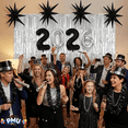 thumbnail image 2 of PMU New Year's Eve Party Supplies 2026 Kit 1511-Piece Set - 600 Guests - Black and Gold Top Hats Derbies Tiaras Leis Horns Curtains Beads Star Balloons - New Year's Eve Decorations Bulk Party Favors, 2 of 8