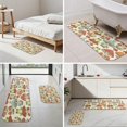 Mushroom and Frog Cream Pattern 2 Piece Flannel Bathroom Rug Set, Bath ...