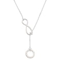 thumbnail image 1 of Delight Jewelry Silvertone Hammered Karma Ring Silver tone Elegant Infinity Lariat Necklace, 1 of 4