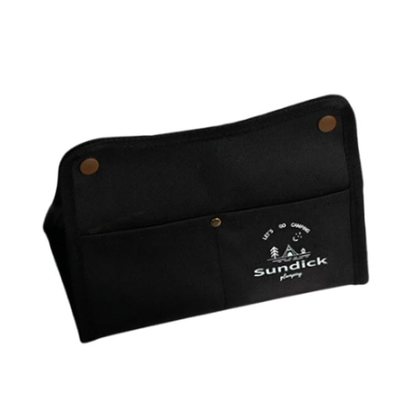 Bolsa de Almacenamiento de Pañuelos, Bolsa de Soporte de Papel de Servilleta, Caja de Pañuelos de Lona Impermeable para Acampar Al Aire Libre, Soporte Negro