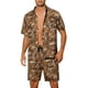 thumbnail image 1 of Camisas impresas de animales INSPIRE CHIC para hombres, conjunto hawaiano de 2 piezas, atuendo de verano XL amarillo, 1 of 4