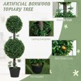thumbnail image 4 of HOMCOM 3FT Artificial Boxwood Topiary Trees Fake Plants Set of 2, Green, 4 of 9