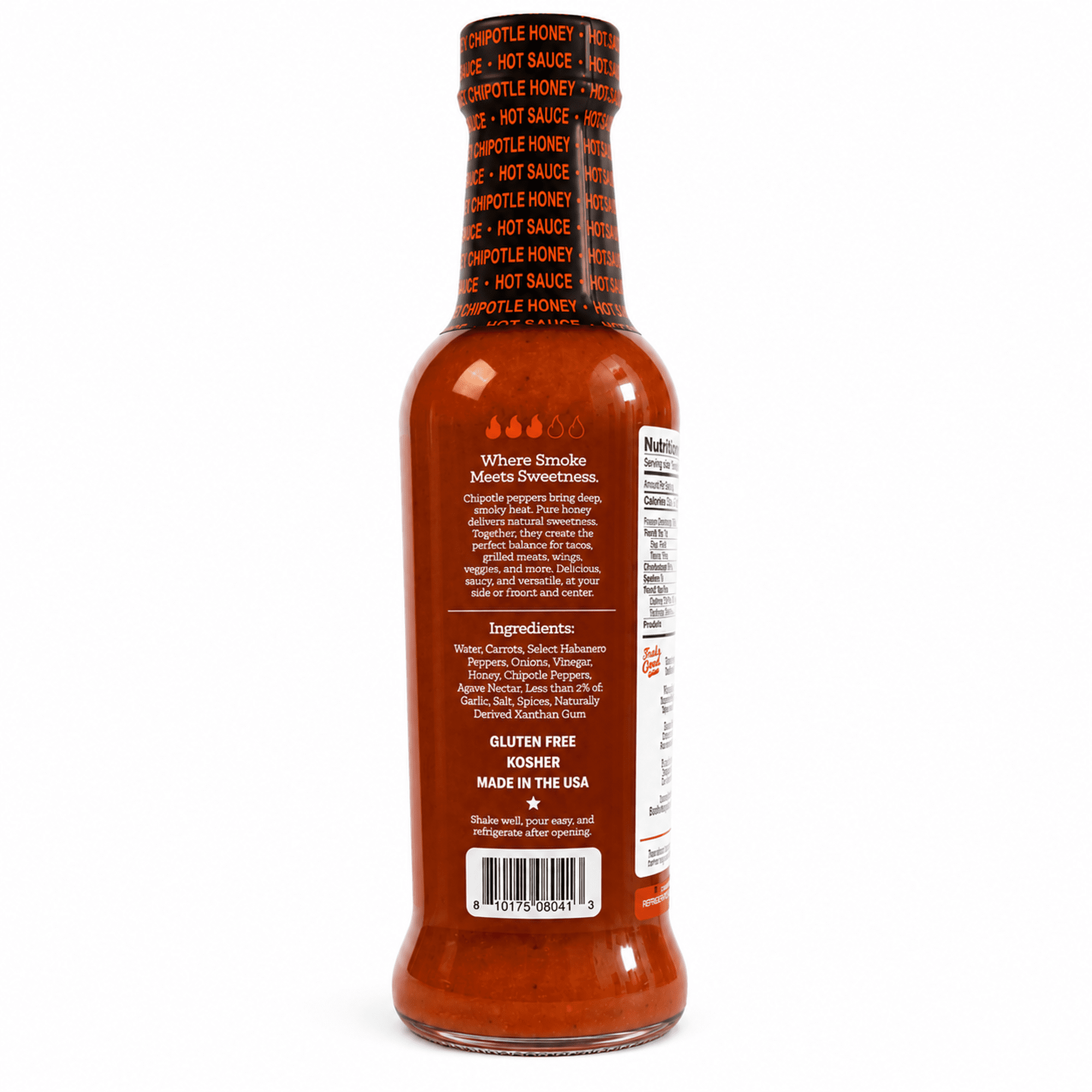 (2 pack) Tabanero Chipotle Honey Hot Sauce, Sweet and Smoky, Medium Heat, 8 oz