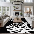thumbnail image 4 of Sea White Coral Washable Living Room Rugs 5'x7', Marine Black Background Modern Art Low Pile Throw Large Area Rugs Non-Slip Sturdy Edge Binding Carpet for Dining Room Bedside Kitchen, 4 of 9