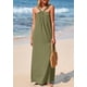thumbnail image 5 of Vestido de verano PRETTYGARDEN 2025 casual largo sin mangas verde militar, 5 of 8