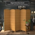 thumbnail image 2 of Red Lantern 6 ft. Tall Diamond Weave Fiber Room Divider - Light Beige - 5 Panel, 2 of 6