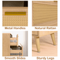 thumbnail image 5 of Waleaf 6 Drawer Dresser for Bedroom,Rattan Modern Closet Dressers Chest of Drawers,Beside Table for Entryway, Living Room, Hallway, Bedroom, 5 of 9