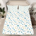 thumbnail image 2 of Homewish Kawaii Daisy Bed Sheets,Cute Cartoon Flower King Sheets,Green White Sheet Set For Girl Teens,Ultra Soft Home Decor,4-Piece, 2 of 7