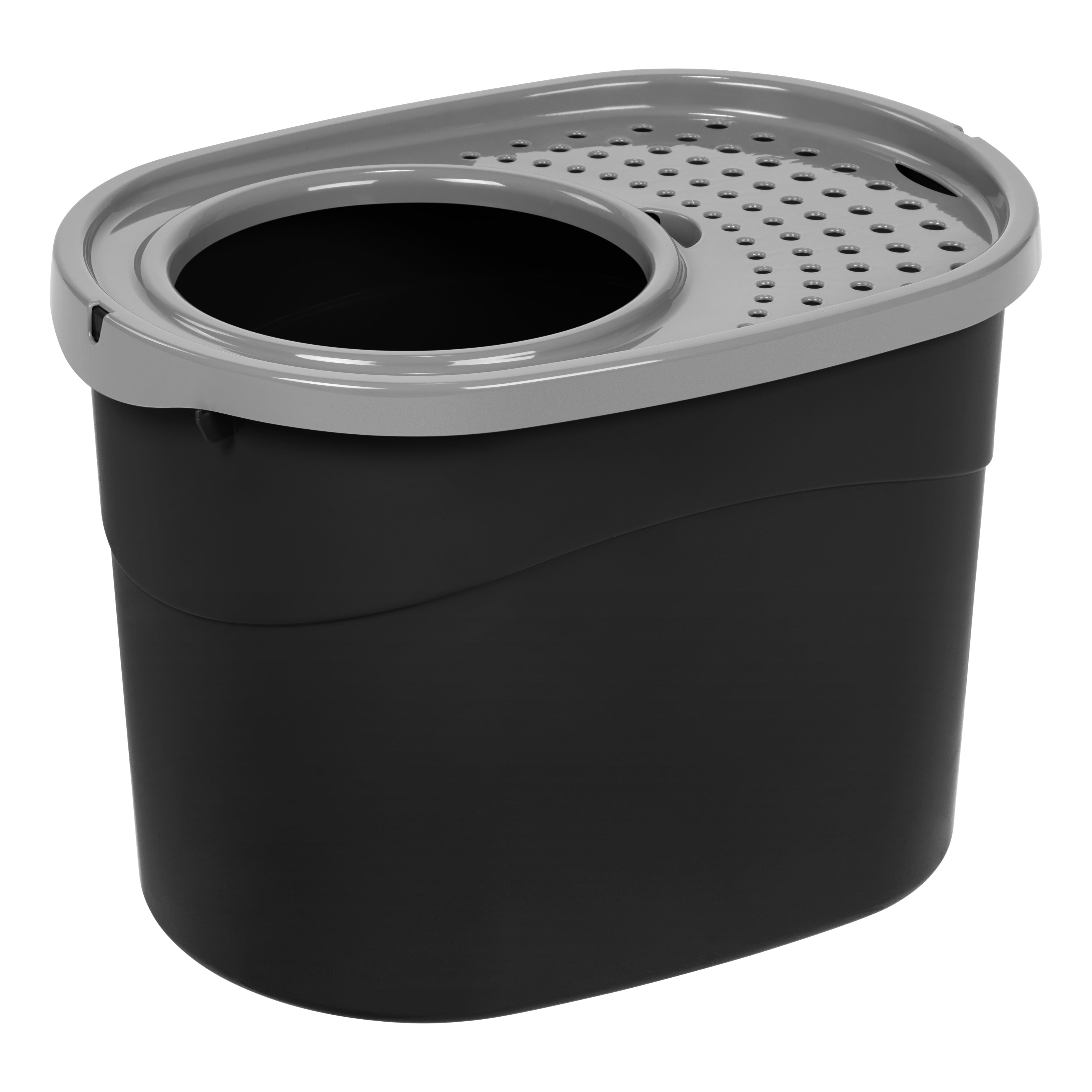 IRIS Top Entry Cat Litter Box, Black/Gray
