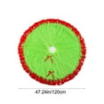thumbnail image 3 of Christmas Tree Skirt Red and Green 47 Inch Plush Faux Fur Holiday Tree Mat with Elegant Ruffle Trim for Xmas Decorations, Fits Large Trees (Round, Soft Fabric), 3 of 7