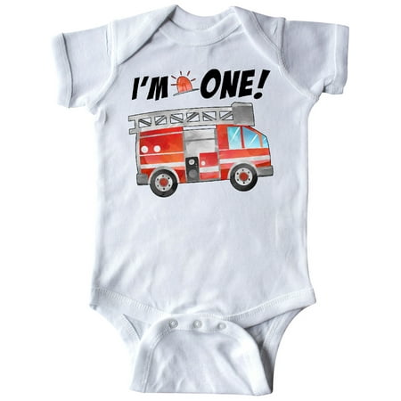 

Inktastic I m 1 Fire Truck 1st Birthday Gift Baby Boy or Baby Girl Bodysuit