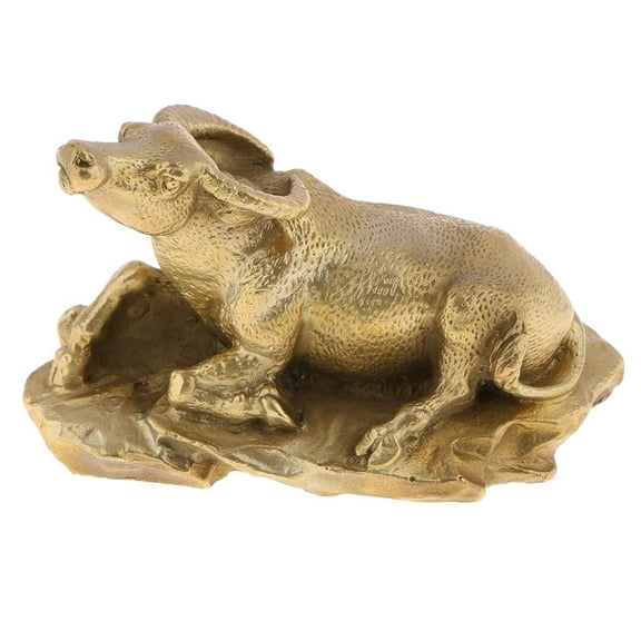1 Piece Brass Lucky Animal Statue Animal Figurines Showroom Ox