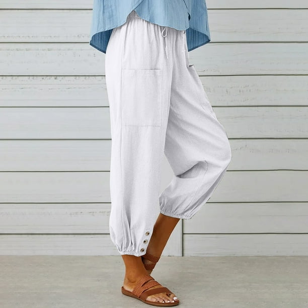 zanvin Linen Pants for Women,Clearance Womens Fashion Summer Solid