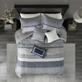 thumbnail image 4 of Madison Park Bennett Geometric 7-Piece Queen Jacquard Comforter Set, Navy, 4 of 5