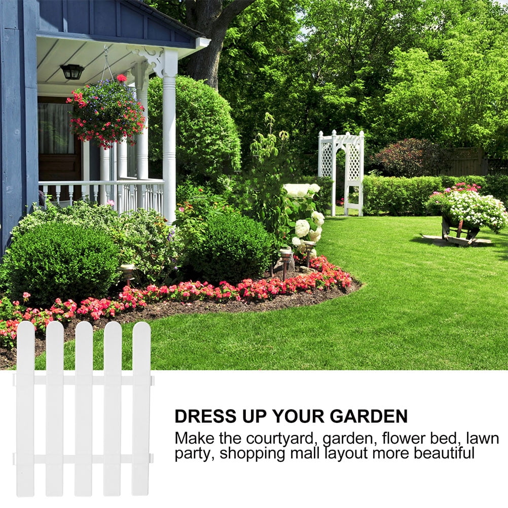 ETHZZLE 2Pcs Flowerbed Fence Border PVC Decorative Use White Outdoor Decor