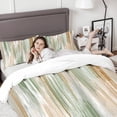 thumbnail image 4 of Pastel Green and Beige Queen Size Comforter Set – 3 Piece Queen Comforter Set - Soft Microfiber All Season Queen Comforter by Conrad’s Limited Collections, 4 of 5