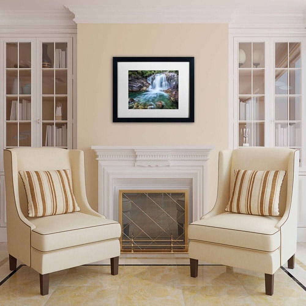 Trademark Fine Art "Golden Ears Falls" Canvas Art by Pierre Leclerc, White Matte/Black Frame