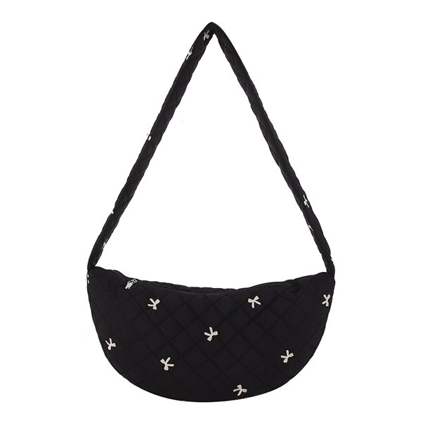 Bolso informal para mujer con bola de masa y lazo, bolso de lona con entramado de diamantes, bolso de ocio para mujer