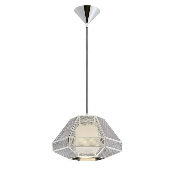 Transitional 1-Light Large Pendant with Frosted Glass 8 inches Pendants-Chrome Finish Bailey Street Home 79-Bel-2041415