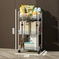 thumbnail image 2 of 3-Tier Acrylic Storage Rolling Cart Clear Bathroom Cart Organizer, Transparency Laundry Room Organization Mobile Shelving Unit Multifunction Rolling Utility Cart for Office Living Room, 2 of 7