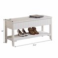 Roundhill Furniture Solid Wood Shoe Storage Bench