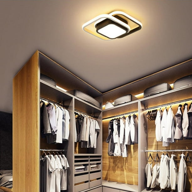 Adorno de lámpara de tejado moderno, luces LED de atenuación acrílica, lámpara brillante, lámpara de pared para galería, sala de , pasillo Cuadrado Yinane Luces de techo