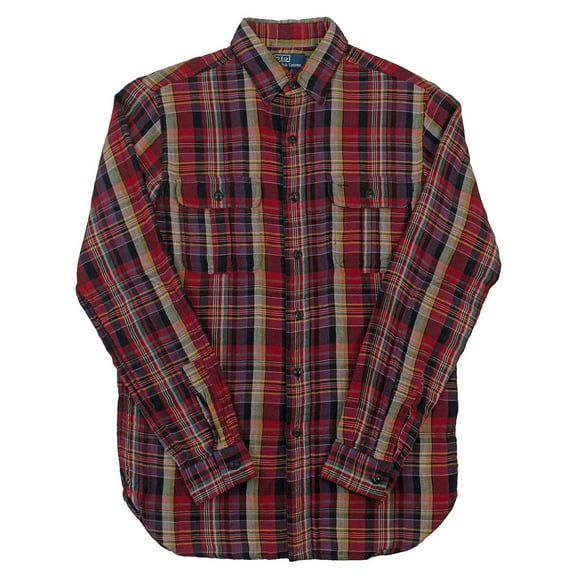 Men's Button-Down Plaid Shirt-RM-S