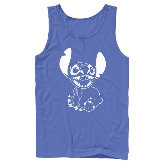 Mens Lilo & Stitch Negative Black and White Tank Top